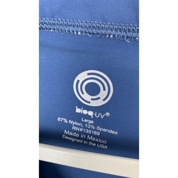 BloqUV Womens Crop Top 4001 Size Large Midnight Blue UPF 50+ Sun Protection New - Picture 5 of 9